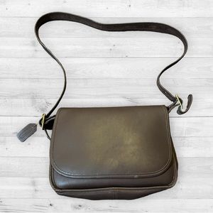 Vintage Coach Brown Leather Saddle Bag Crossbody- not sure if Authentic.